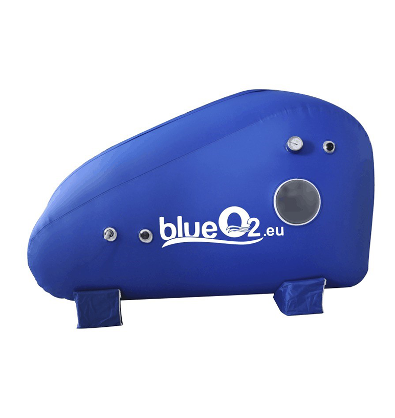 Blue O2 Sauerstoffdruckkammer Seitenansicht blau png