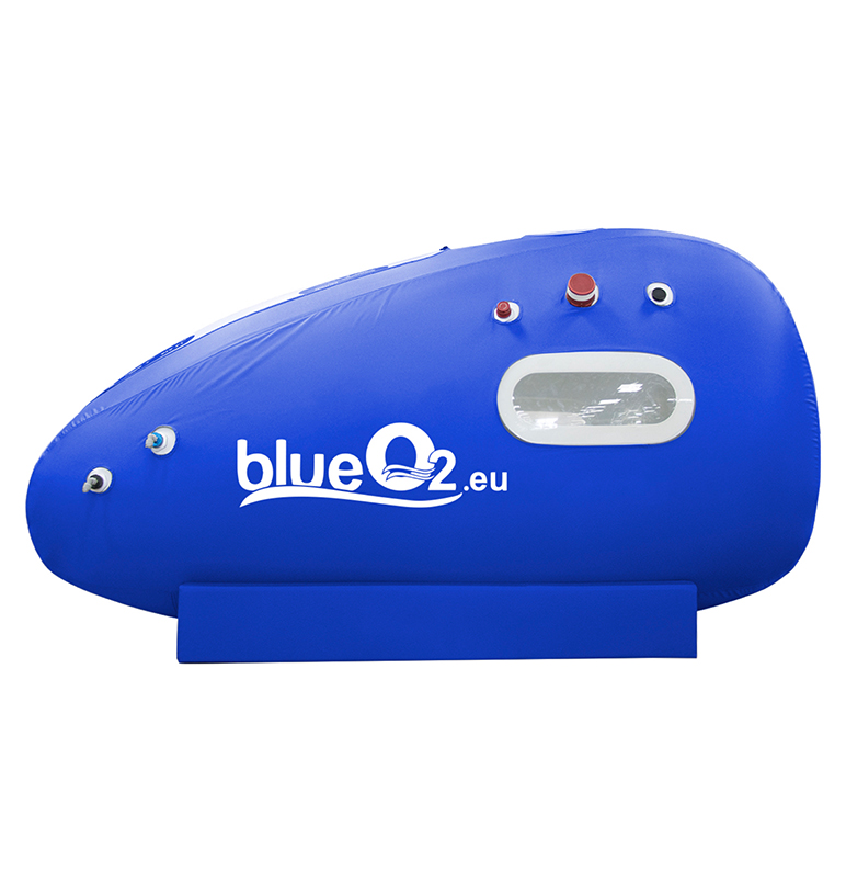 blueO2 Sauerstoffdruckkammer Seitenansicht blau jpg